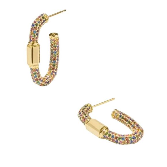Kendra Scott Emery Gold Hoop Earrings in Multi Mix - Picture 1 of 3